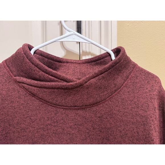 Lands End Sport Plus Size Maroon Pullover Sweater Tunic High Neck Long Sz 2X - Picture 2 of 11